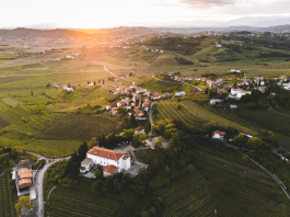 goriska-brda-drone-panorama-slovenia-sunset-landscape